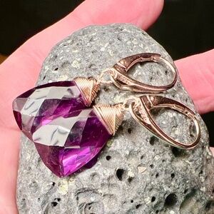 New Color Change Alexandrite Earrings 14k Rose Gold Filled  June Birthstone